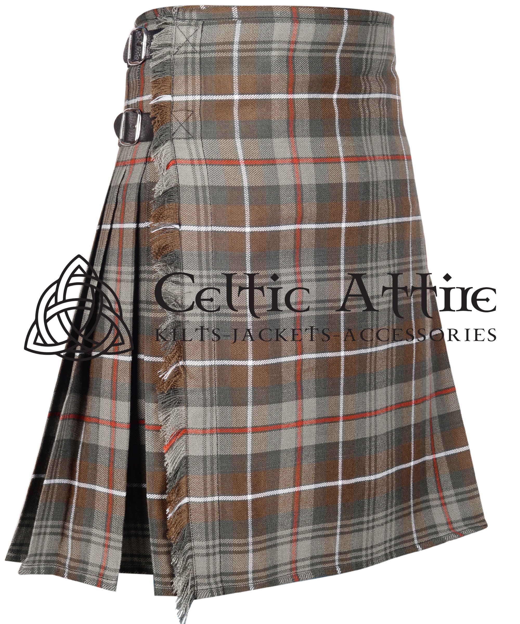 Mackenzie Weathered Tartan 8 Yard Scottish Kilt for Men - 16 Mackenzie Weathered Tartan 8 Yard Scottish Kilt for Men - 16