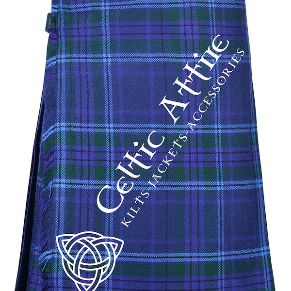 Spirit of Scotland Tartan 8 Yard Scottish Kilt for Men - 16 Oz Home Spun Wool Blend - Custom Made - Traditional Highlander Kilt