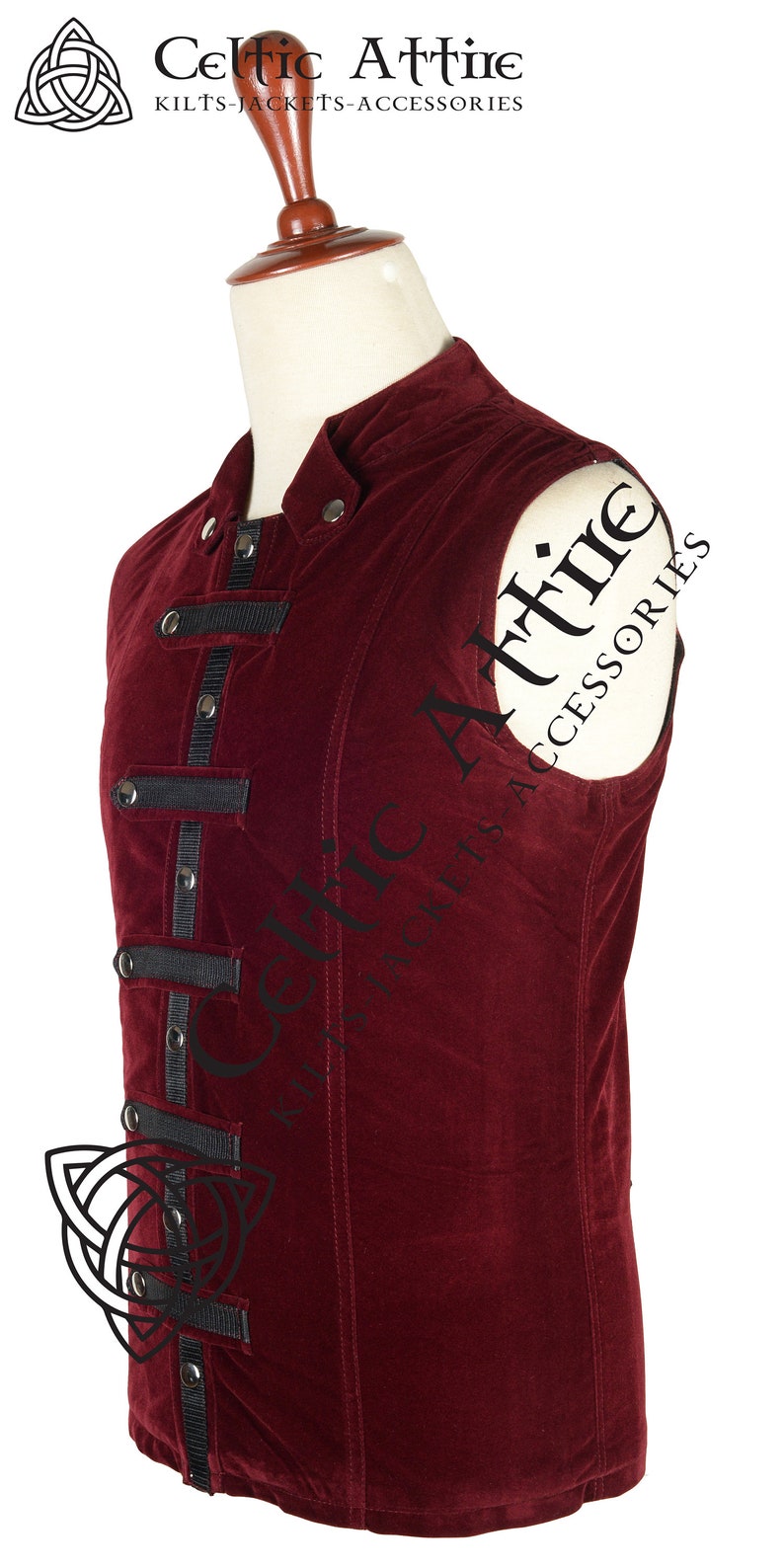 Red Vine Velvet Steampunk Victorian Fashion Waistcoat - Etsy