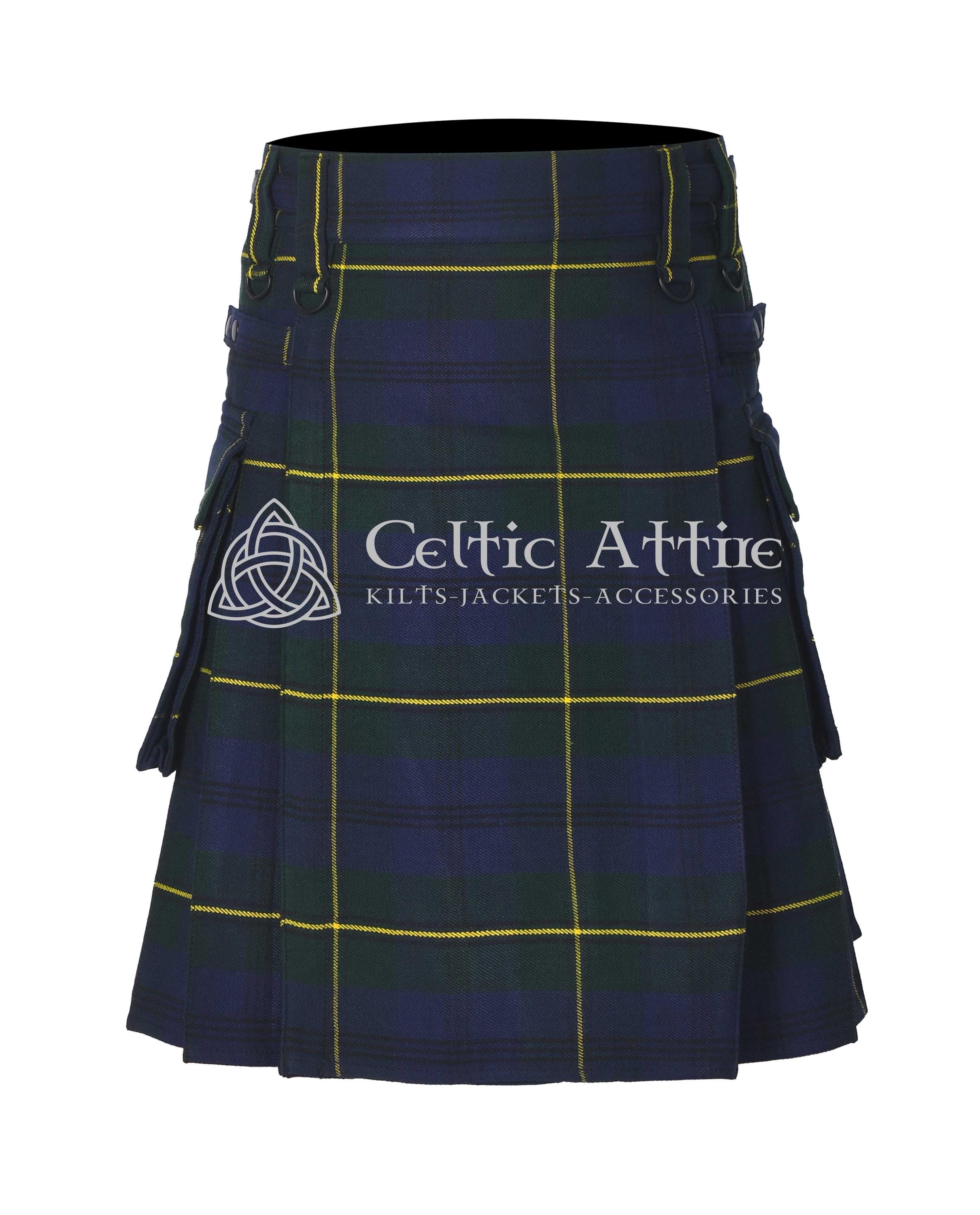 Johnston Modern Tartan Utility Kilt Scottish Highlander 16 Oz