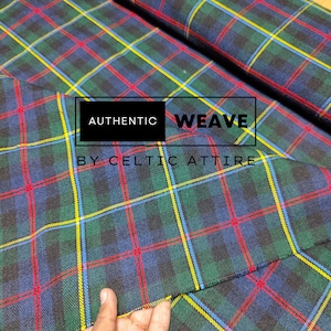 Malcolm Tartan Fabric - 16 Oz Acrylic Scottish Tartan - Machine Washable - Running Yards - 54 Inches Width - Homespun Fabric