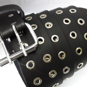 Real Leather Made Double Prong Silver Studded KILT BELT Custom Made - Handmade Kilt Belt - LARP Belt - Renaissance Belt