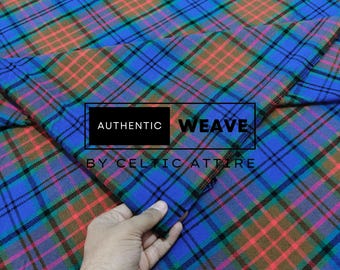 County Longford Tartan Fabric - 16 Oz Acrylic Irish County Tartan - Machine Washable - Running Yards - 52 Inches Width - Homespun Fabric