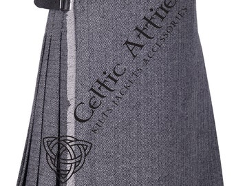 Premium Handmade Scottish Tweed 8 Yard Kilt for Men - Traditional Highlander Kilt - 16 Oz Heavy Kilt - Custom Made Kilt