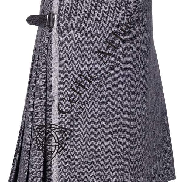 Premium Handgemachter Schottischer Tweed Kilt 8 Yard für Männer - Traditioneller Highlander Kilt - 16 Unzen schwerer Kilt - Custom Made Kilt