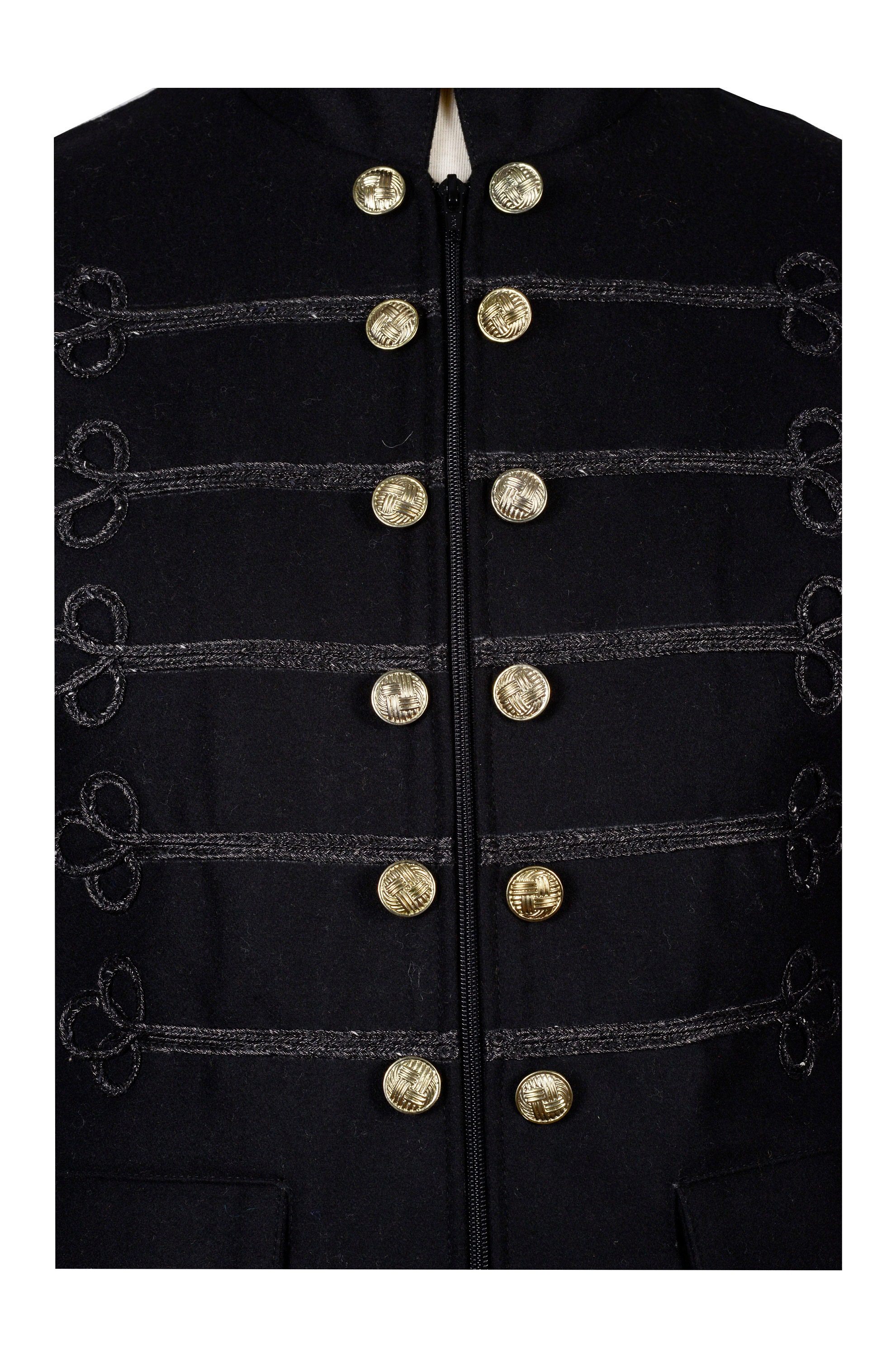 napoleon army jacket【NOT CONVENTIONAL】 MILITARY NAPOLEON JACKET IN BLACK WITH MATCHING BRAIDING AND