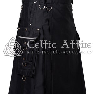 Utilty Goth Black Cotton Gothic Kilt Value Pack - Black Utility Kilt - Punk Rock ...