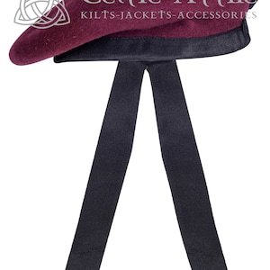 Maroon Balmoral Cap White Maroon Diced main image 0