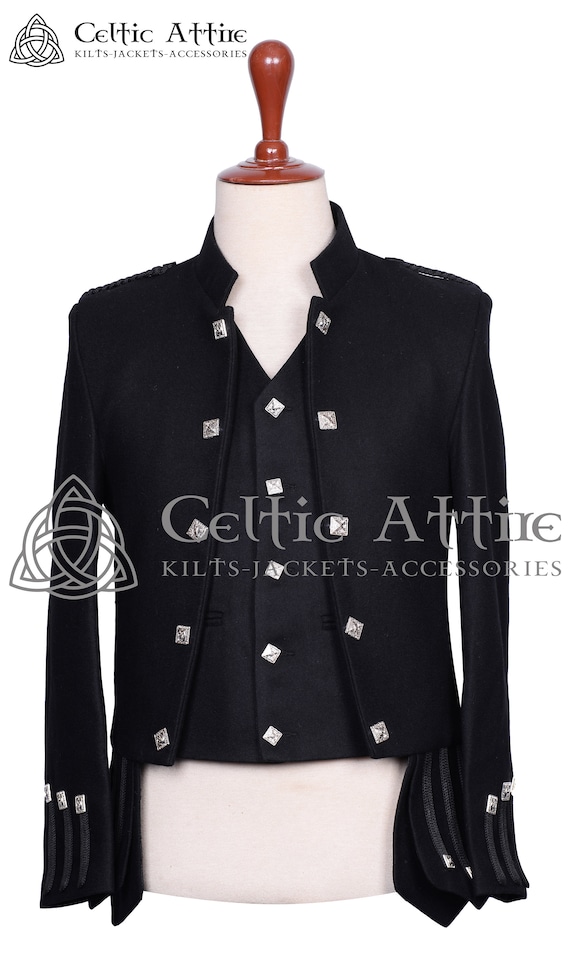 doublet CUT OFF VELVET COAT (BLACK)