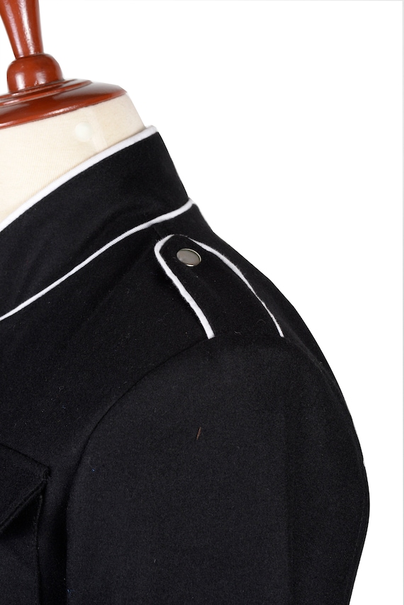 Black Wool British Military Style Gothic Officers Pea Coat Black Wool British Military Style Gothic Officers Pea Coat