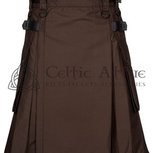 Premium - Custom Size - Cotton Utility Scottish KILT FOR MEN - Duty Kilt - Handmade Kilt - Made to Order Kilt - Various Colors - All Sizes