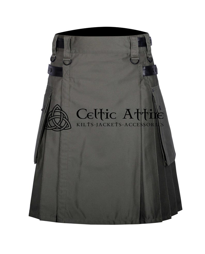 Sort Kalot Brown Cotton Scottish KILT FOR MEN - Premium Made to Order Utility ...