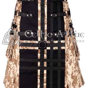 Army Camo Tactical Utility Kilt - Hunting Kilt for Men - Scottish Cotton Utility Kilt - Made to Order