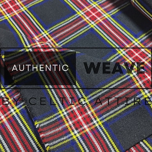 Black Stewart Tartan Fabric - 16 Oz Homespun Scottish Tartan - Machine Washable - Running Yards - 54 Inches Width - Upholstery Fabric
