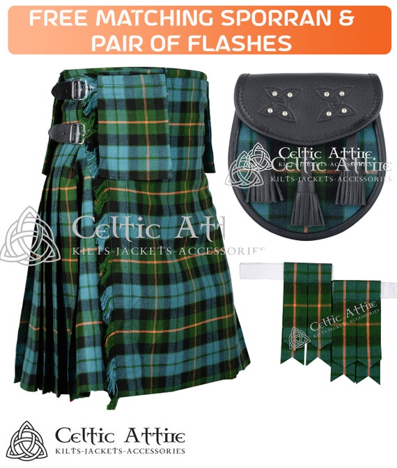 Scottish 8 Yard Tartan Kilt Package With 3 Detachable Pockets - Etsy