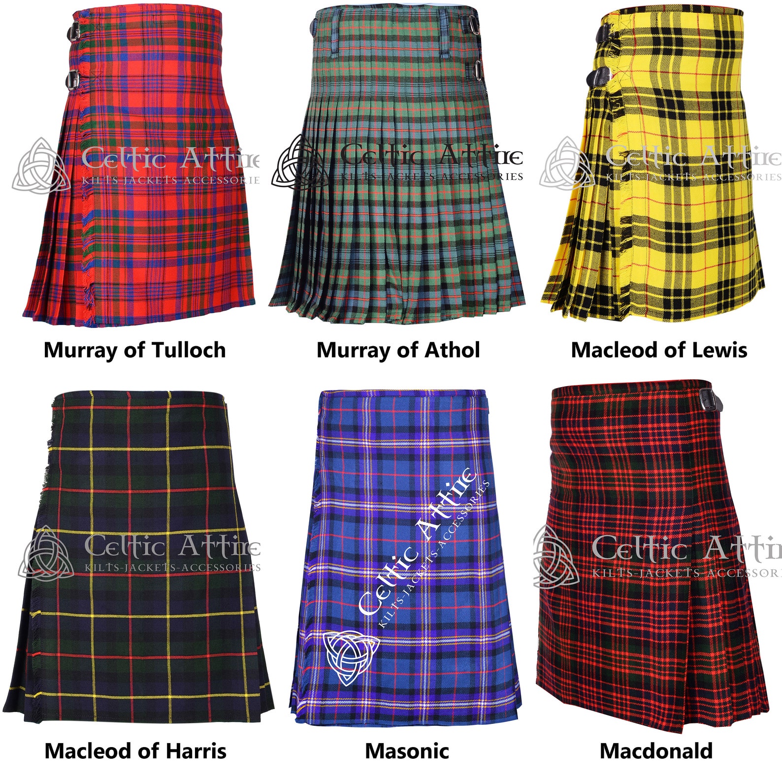 Kilt Feature Scottish Tartan Lightweight Sport Kilt - Highland Games Kilt - 13 Oz ...