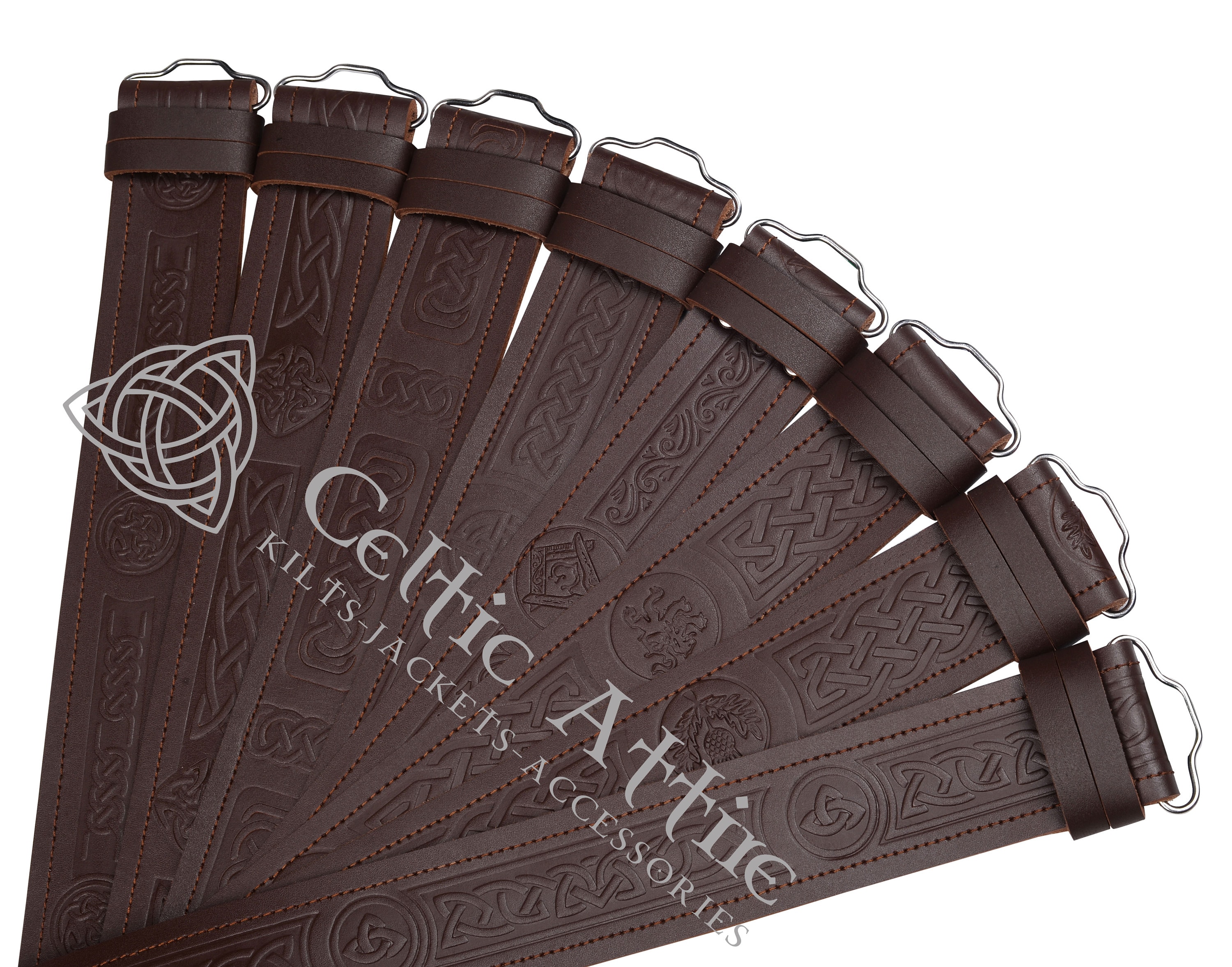 Cinturino In Pelle Per Kilt Da 1 Pollice &ndash; Qualit&agrave; 3mm, Confezione Da 3!