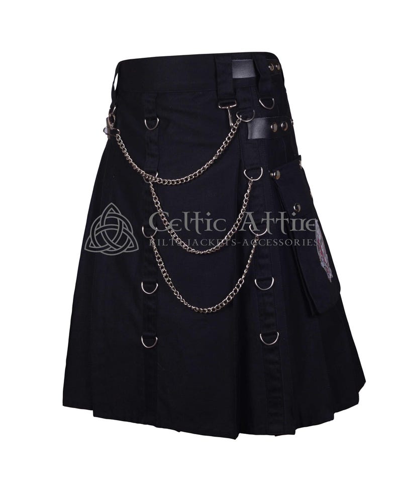 Utilty Goth Gothic Punk Rock Utility Kilt for Men - Scottish Utility Kilt - Gothic ...