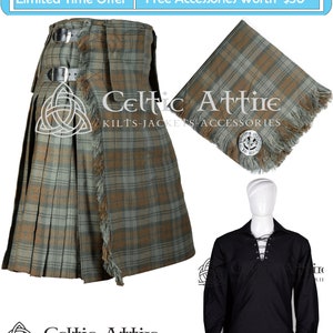 Scottish 8 Yard TARTAN KILT With 3 Detachable Pockets - Kilt