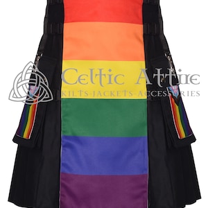 LGBTQ Pride Kilt - Scottish Utility Cotton Kilt - Gay Pride - LGBT Gift