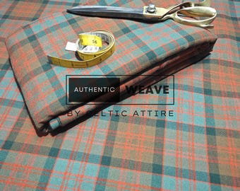 Tela escocesa desgastada Macdonald - 16 oz - Tartán escocés casero - Lavable a máquina - Yardas grandes - 54 pulgadas de ancho - Tela para tapicería