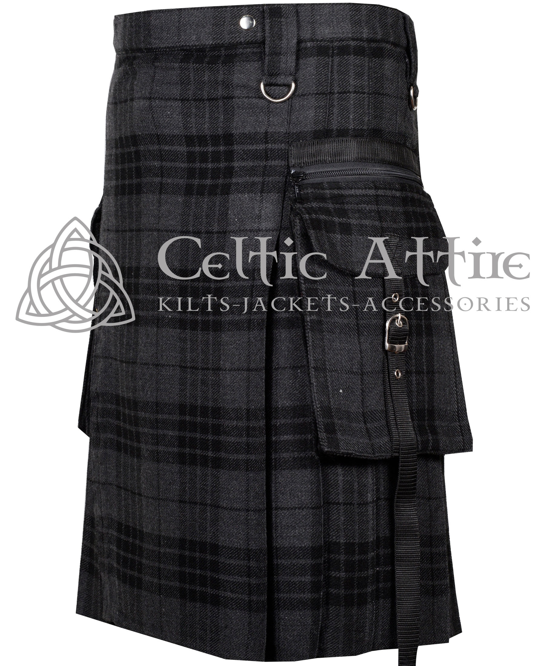 Gothic / Punk Rock Tartan Utility Kilt for Men | Scottish