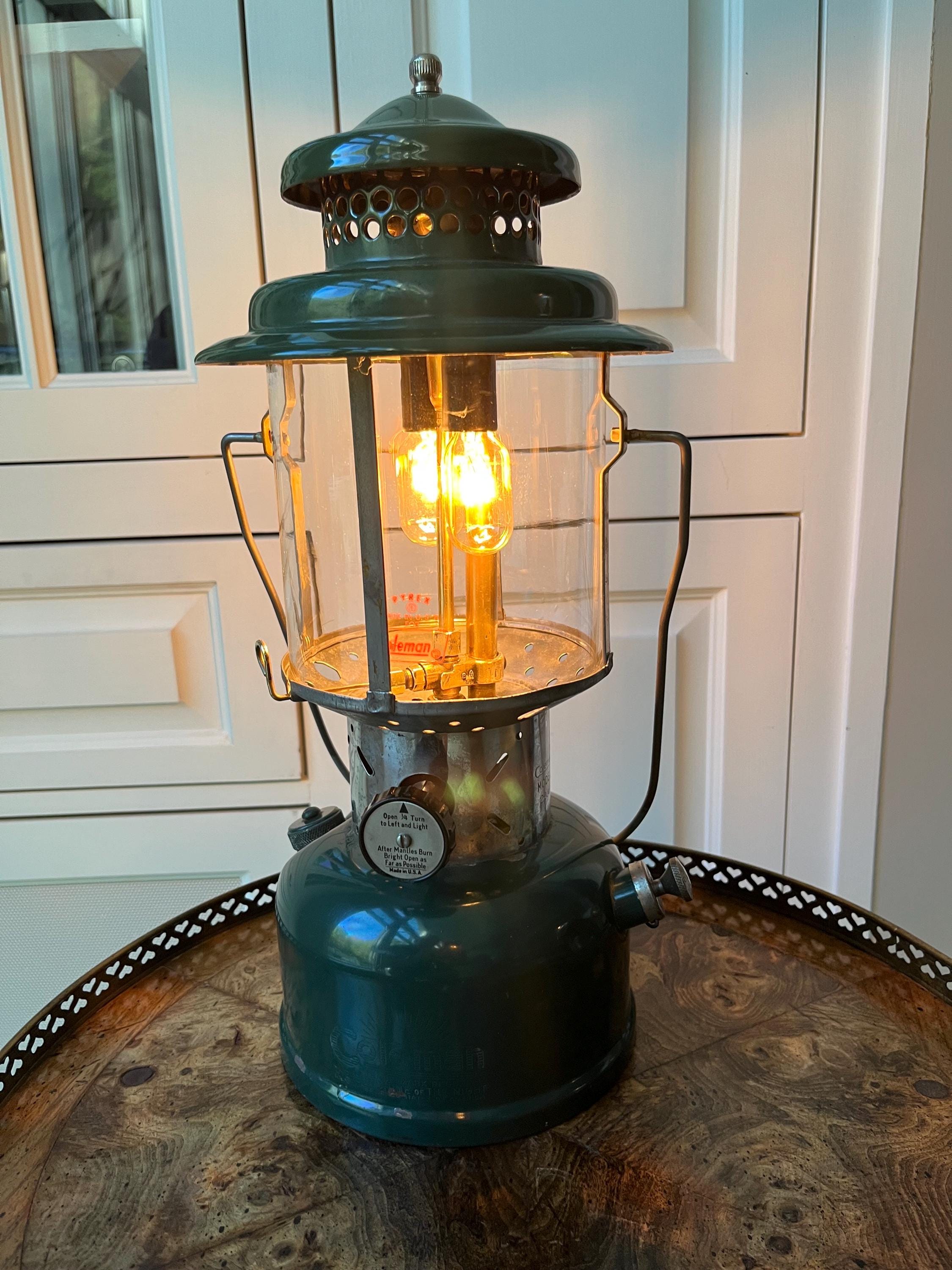 Electric Dimmable Vintage Coleman Lantern Repurposed Into Electric