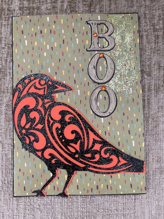 Halloween "Boo" Raven Card