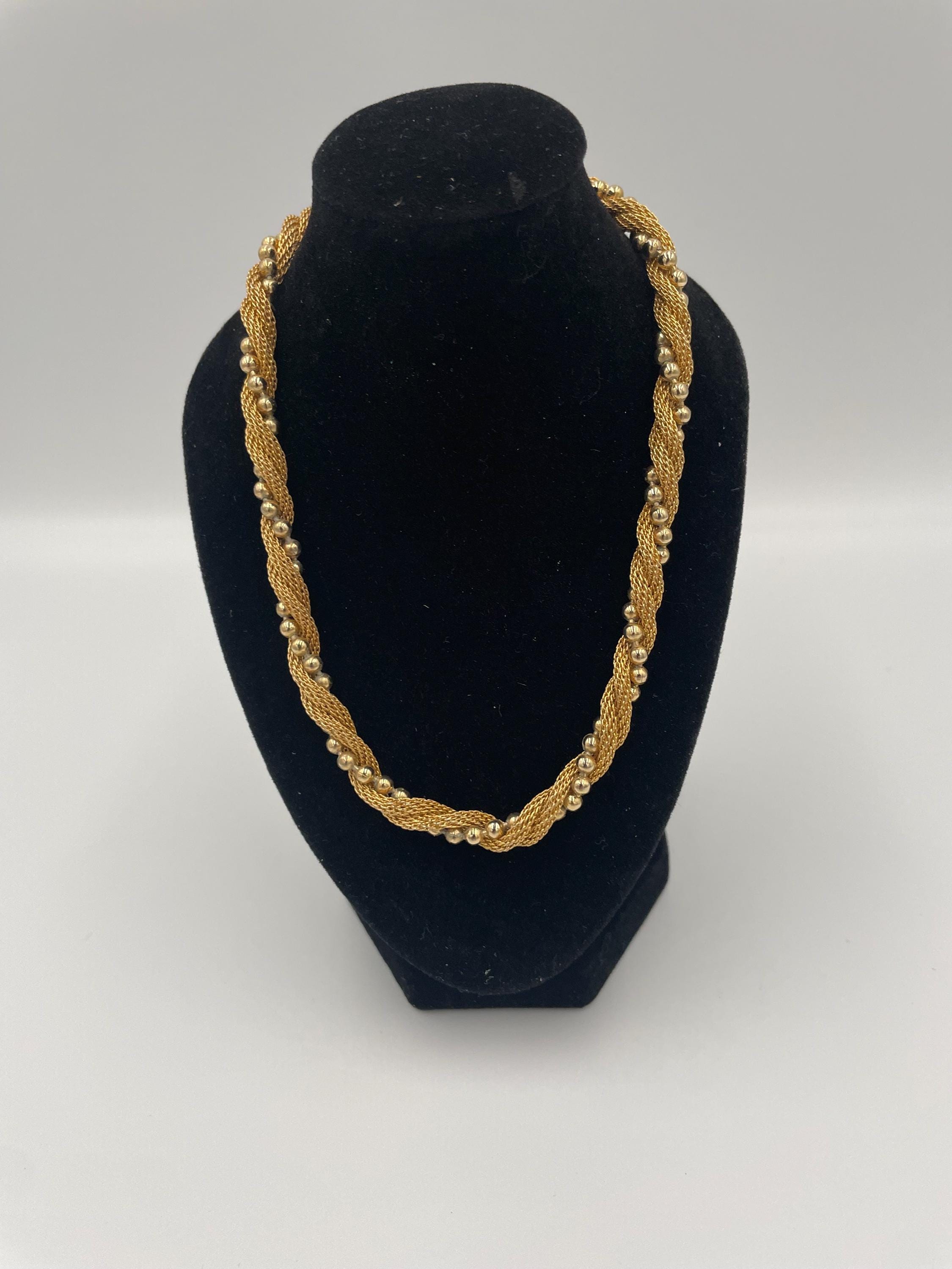 Collier Ras Du Cou Vintage En émail - Motif Chêne - Sans Marque - Occasion