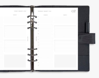 2024 Daily Planner Inserts - PRINTED - Day on One Page - Planner Inserts & Agenda Refill - Pocket / Personal / A5