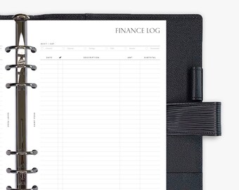 Finance Log - PRINTED - Planner Inserts & Agenda Refill - Personal / A5
