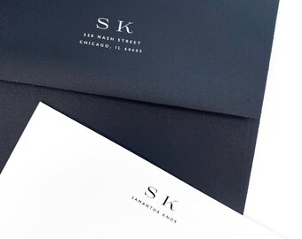 The Samantha - Personalized Stationery Set - Note Cards with Envelopes - Correspondence Cards - Luxury Stationery - Monogram