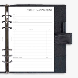 Project Management PRINTED Planner Inserts & Agenda Refill Personal / A5 image 1