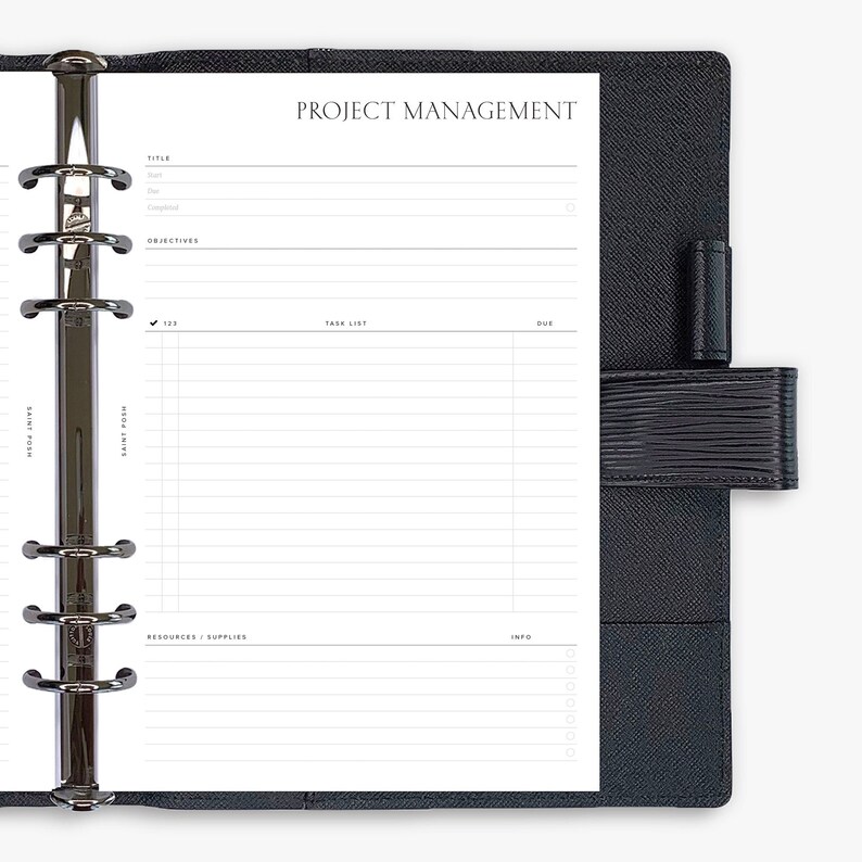 Project Management PRINTED Planner Inserts & Agenda Refill Personal / A5 image 1