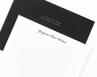 The Giorgiana - Personalized Stationery Set - Note Cards with Envelopes - Correspondence Cards - Luxury Stationery - Formal