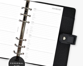 Addresses - PRINTED - Personal / MM/ Medium - Planner Inserts & Agenda Refill