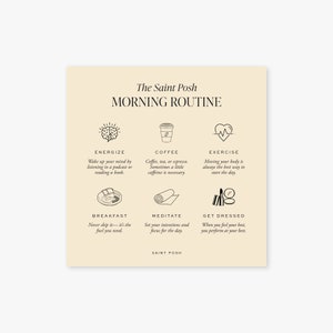 Morning Routine Planner Card - PRINTED - Planner Stationery - Planner Inserts & Agenda Accessories - Pocket / Personal / A5