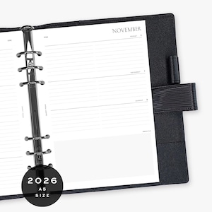 2026 Weekly (Horizontal) - PRINTED - A5 / GM / Large - Planner Inserts & Agenda Refill - Week on Two Pages