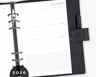2026 Weekly (Horizontal) - PRINTED - A5 / GM / Large - Planner Inserts & Agenda Refill - Week on Two Pages