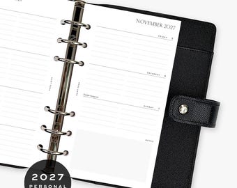 2027 Weekly (Horizontal) Planner Inserts - PRINTED - Personal / MM / Medium - Planner Inserts & Agenda Refill - Week on Two Pages
