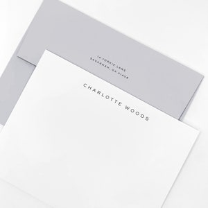 The Charlotte - Personalisiertes Briefpapier Set - Grußkarten mit Umschlägen - Briefkarten - Luxus Briefpapier - Zeitgenössisch