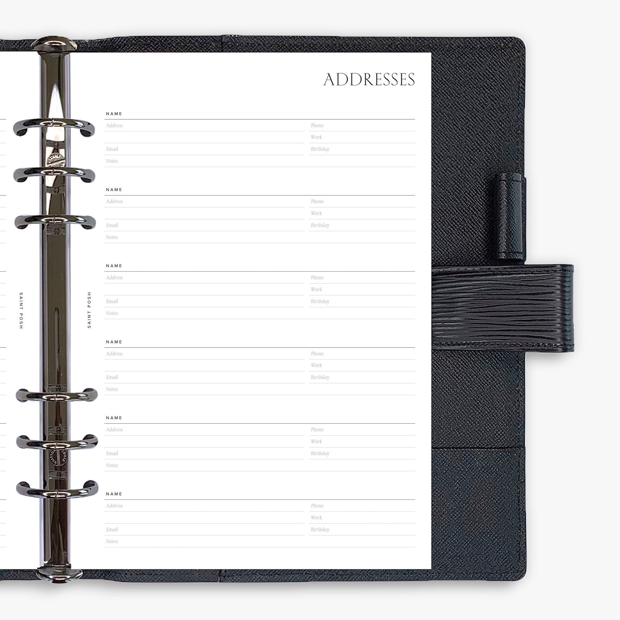 Planner Notepaper Refill FITS Louis Vuitton Agenda MM Medium Cover: 200  Pages