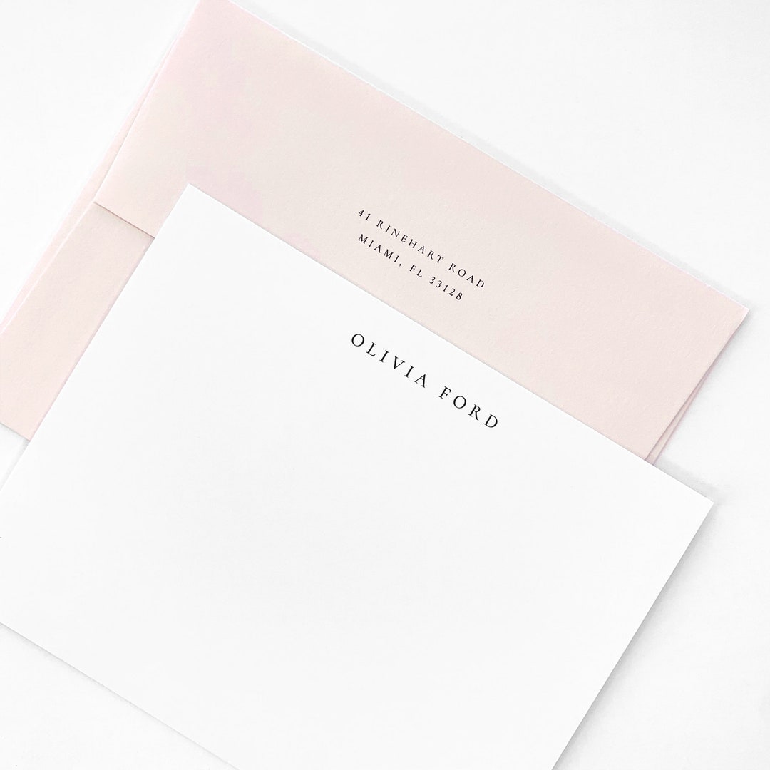 The Olivia - Personalized Stationery Set - Note Cards With Envelopes ...