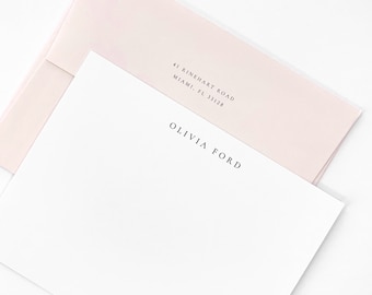 The Olivia - Personalized Stationery Set - Note Cards with Envelopes - Correspondence Cards - Luxury Stationery - Elegant