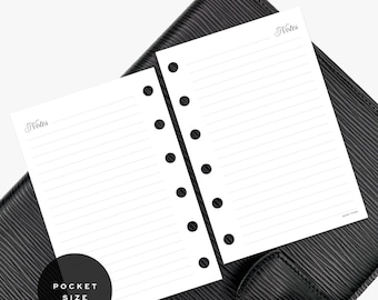 Classic Notes - PRINTED - Pocket / PM / Small - Planner Inserts & Agenda Refill