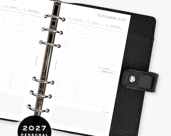 2027 Weekly (Vertical) Planner Inserts - PRINTED - Personal / MM / Medium - Planner Inserts & Agenda Refill - Week on Two Pages