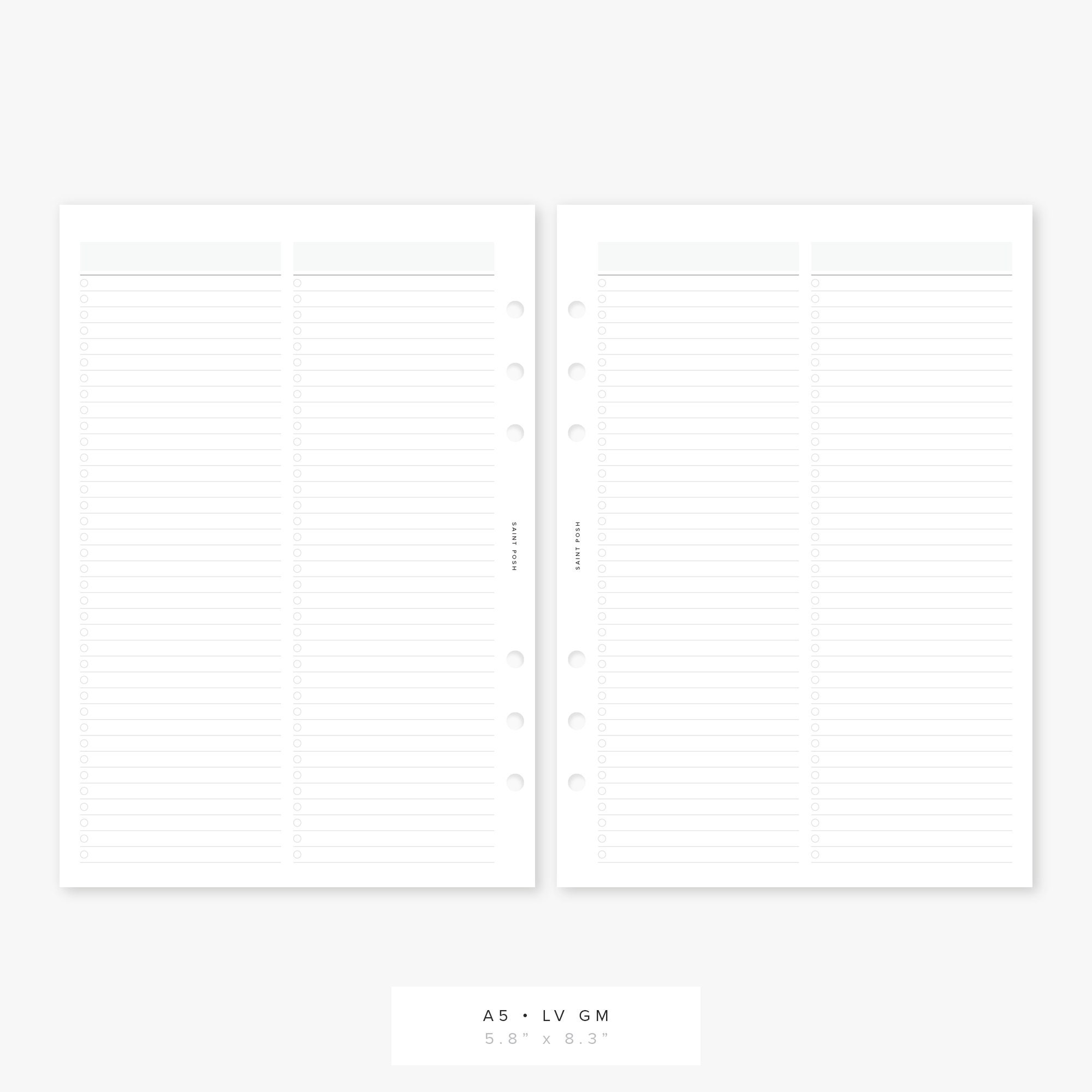 Checklist PRINTED Planner Inserts & Agenda Refill Pocket Etsy