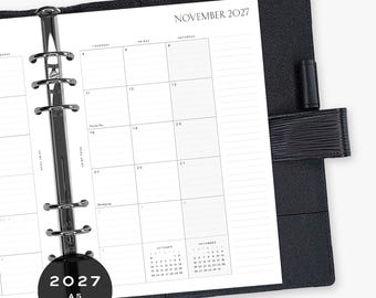 2027 Monthly Planner Inserts - PRINTED - A5 / GM / Large - Planner Inserts & Agenda Refill