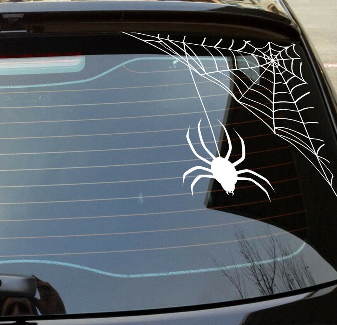 Spider Web Decal Vinyl Cut Sticker for Car or Window Halloween Die ...