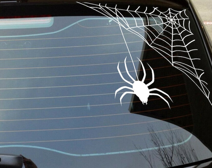 Spider Web Decal Vinyl Cut Sticker for Car or Window Halloween Die ...